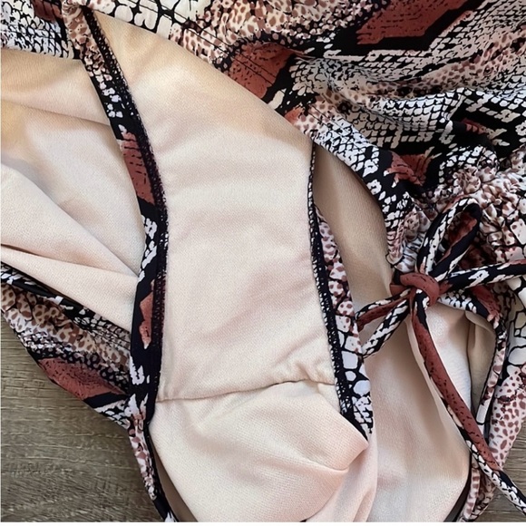 Kona Sol Snakeskin Print One Piece Swimsuit - Picture 6 of 10